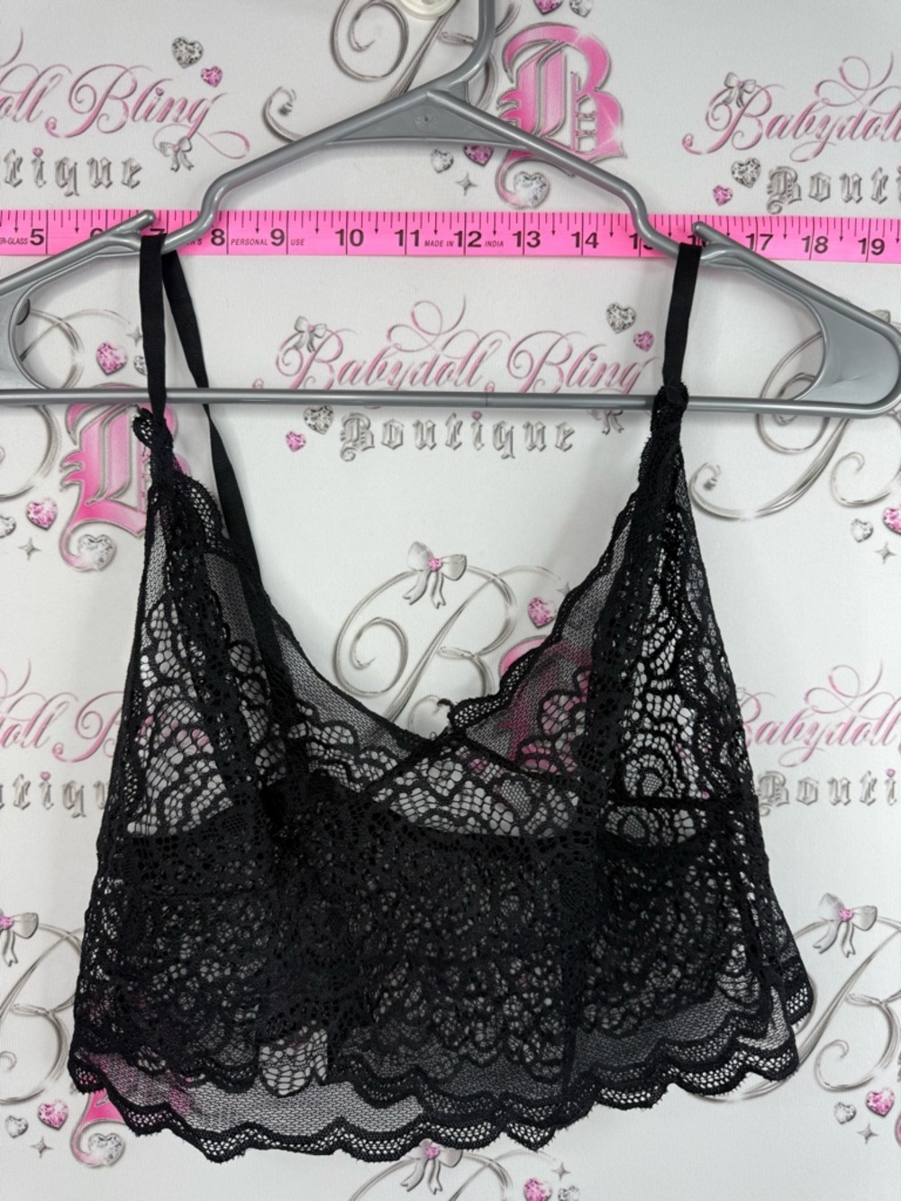 Lace crop top bra style Black Lace Bralette - stretchy cropped shirt mini